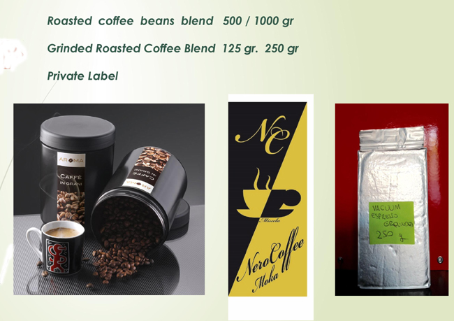 Italian roasted grounded coffee blend with your private label